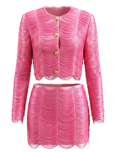 Long Sleeve Suit Hot Pink HV2889