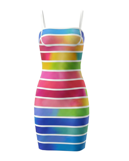 Structured Striped Dress Rainbow HV3010