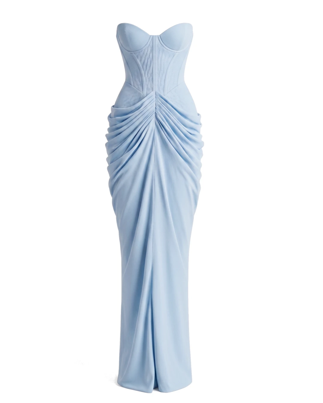 Strapless Bustier Draped Corset Maxi Dress HV3187