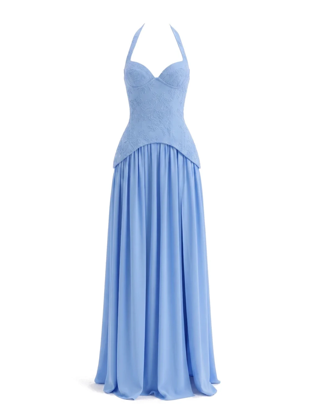 Halter Floral A Line Corset Maxi Dress HV3185