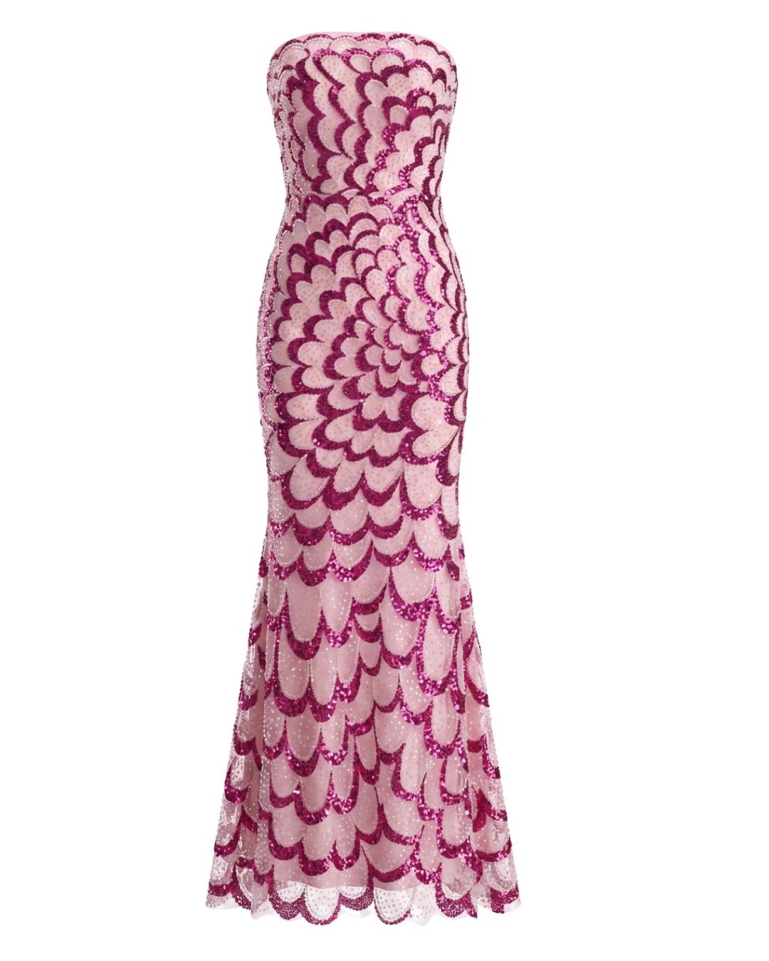 Strapless Sequined Maxi Dress Pink HV2974