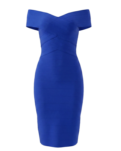 Bardot Structured Midi Dress Blue HV3034
