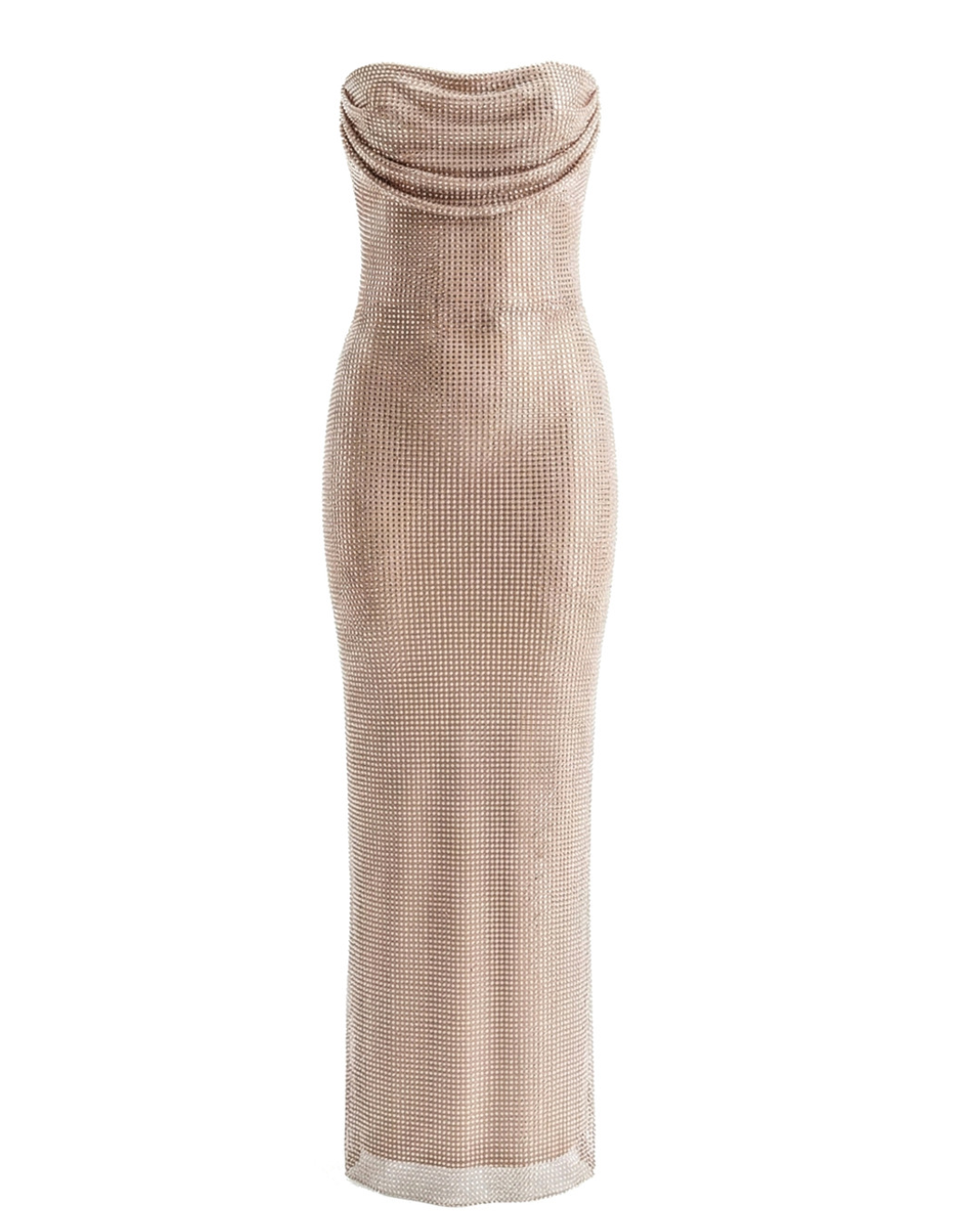 Strapless Embellished Corset Maxi Dress Nude HV2921