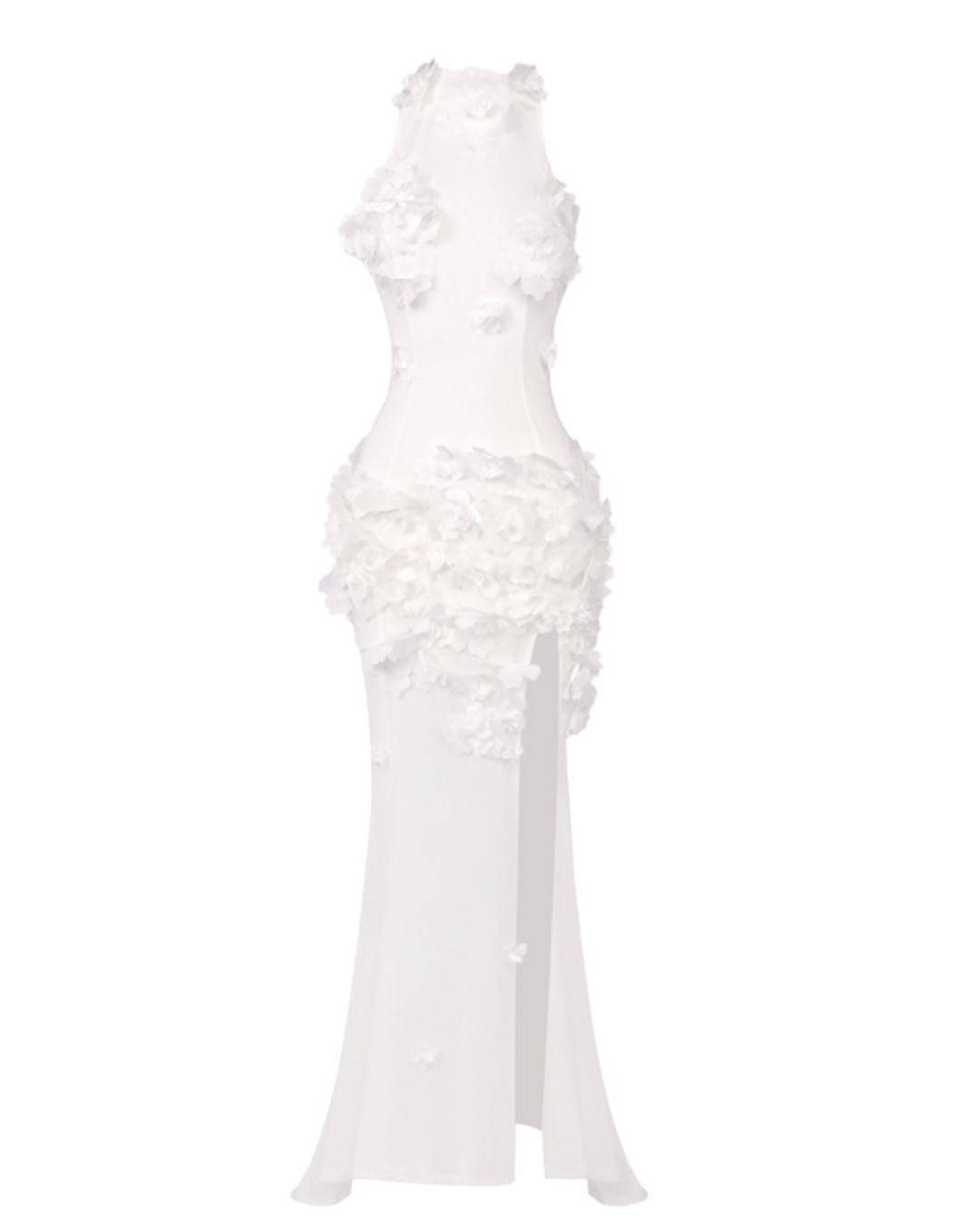 Floral Embellished Maxi Dress White HV2001
