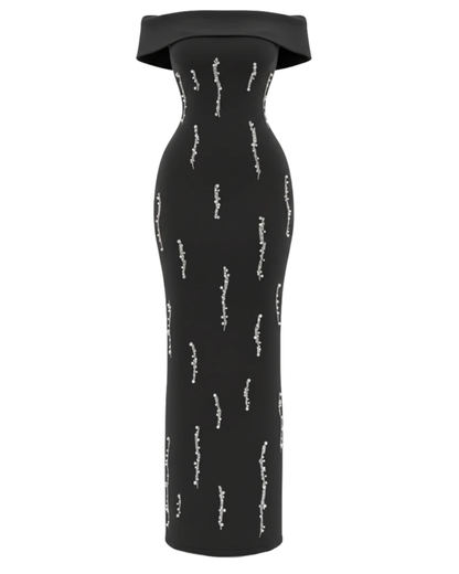 Bardot Crystal Maxi Dress Black HV2598