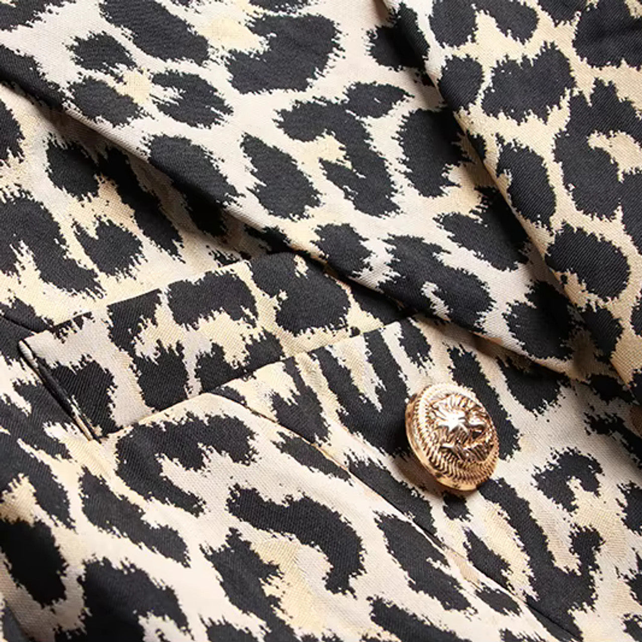 Animal Print Long Sleeve Blazer