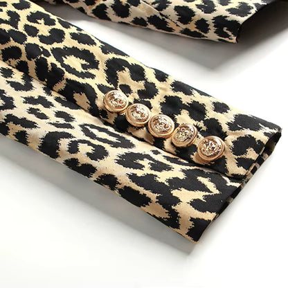 Animal Print Long Sleeve Blazer