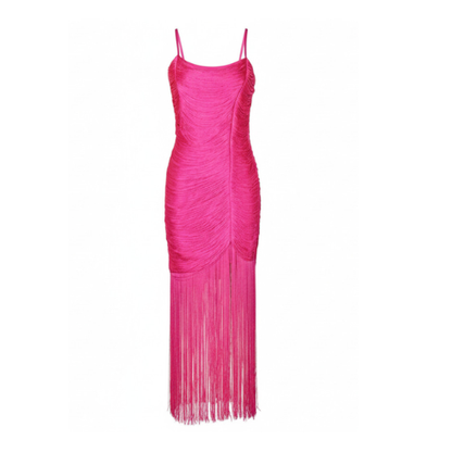 Tassel Maxi Dress Hot Pink HV2698
