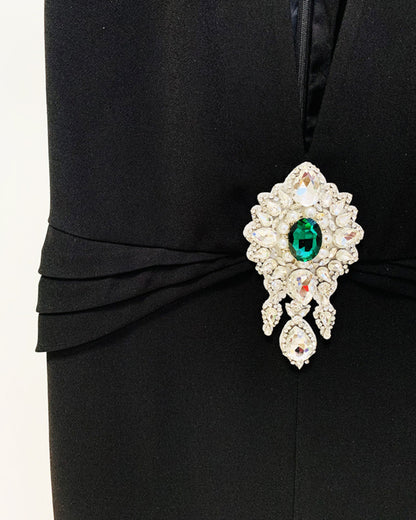 Crystal Detail Jumpsuit Black