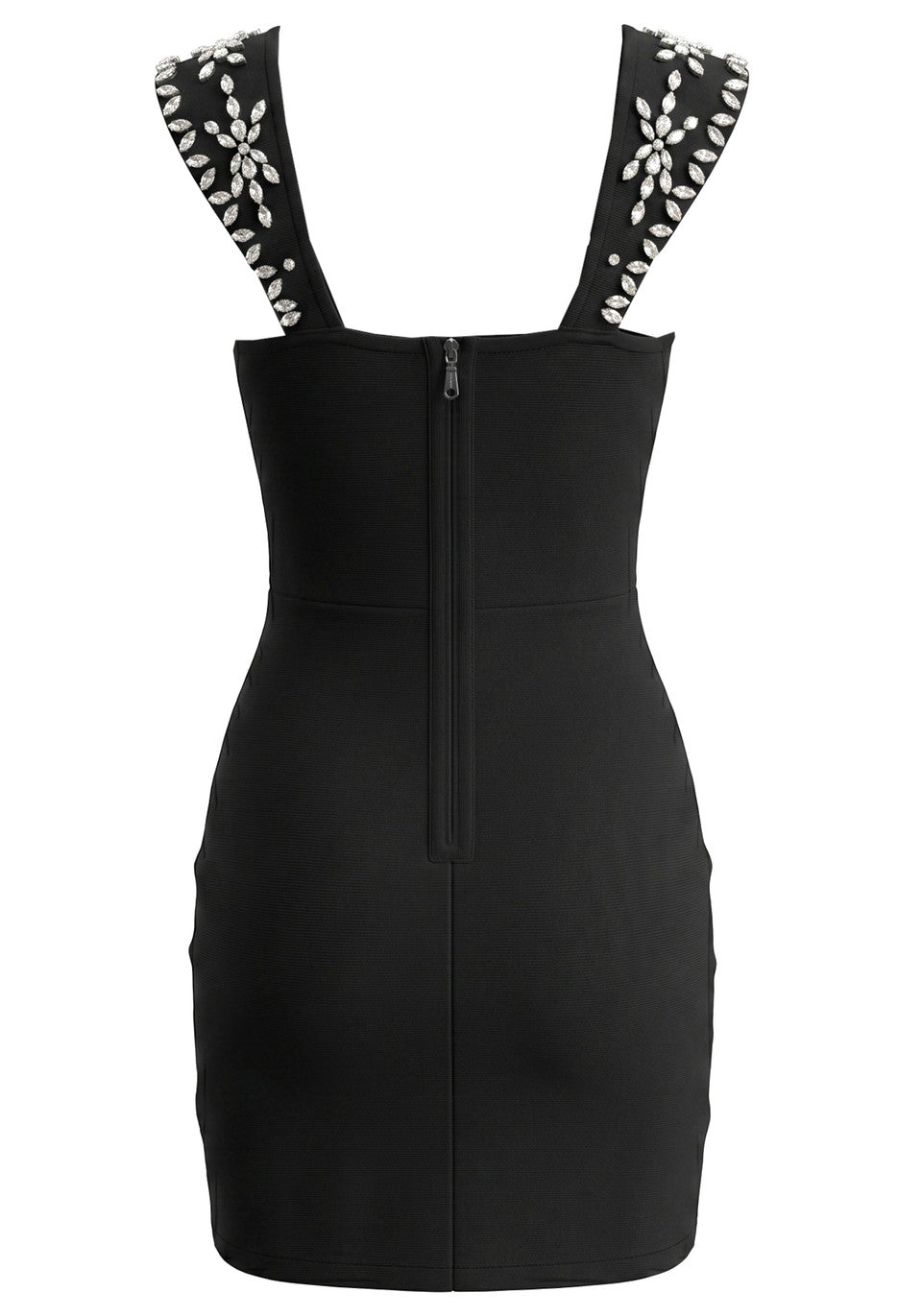 Crystal Embellished Mini Dress Black HV2986