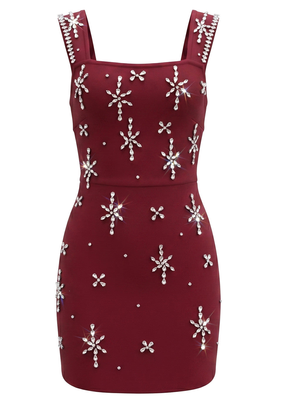 Crystal Embellished Mini Dress Black HV2986