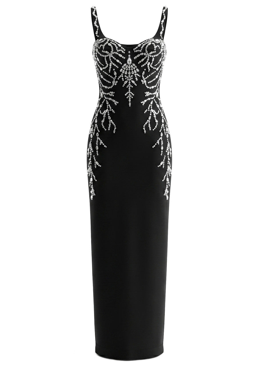 Crystal Embellished Maxi Dress HV3163