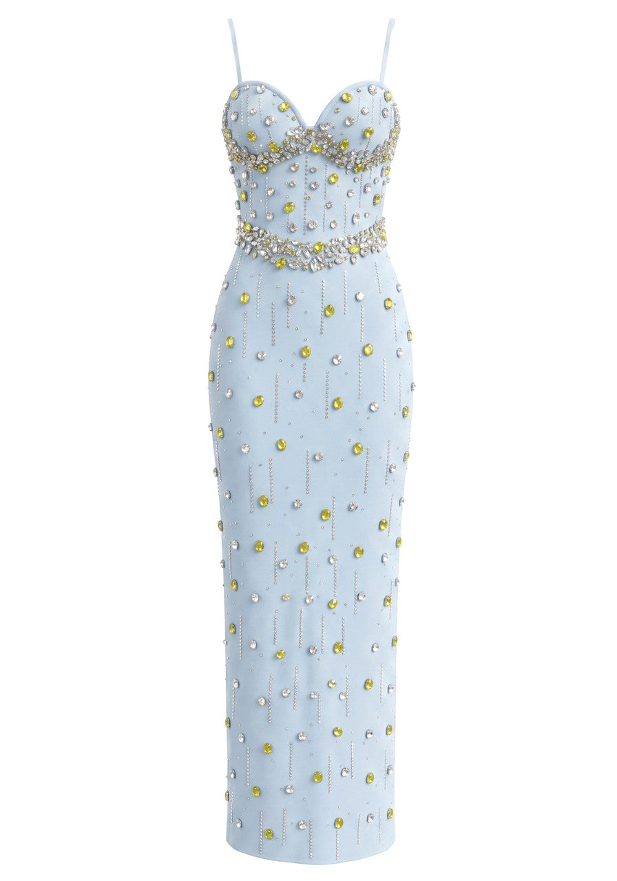Crystal Embellished Bustier Maxi Dress HV2894