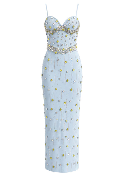 Crystal Embellished Bustier Maxi Dress HV2894