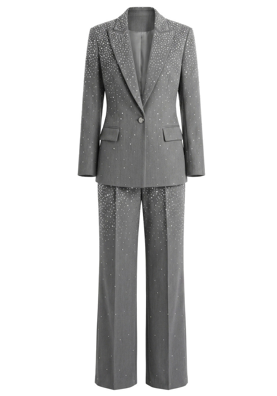 Crystal Embellished Suit Grey HV3064