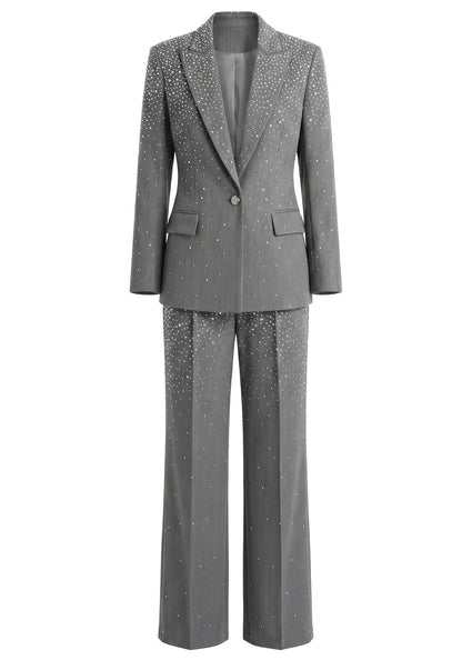 Crystal Embellished Suit Grey HV3064