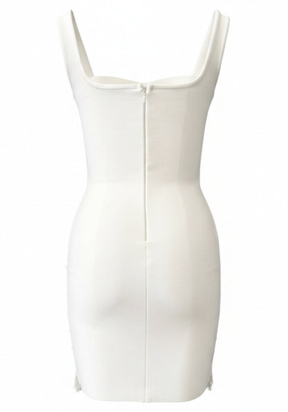 Crystal Pearl Tassel Dress White HV2678