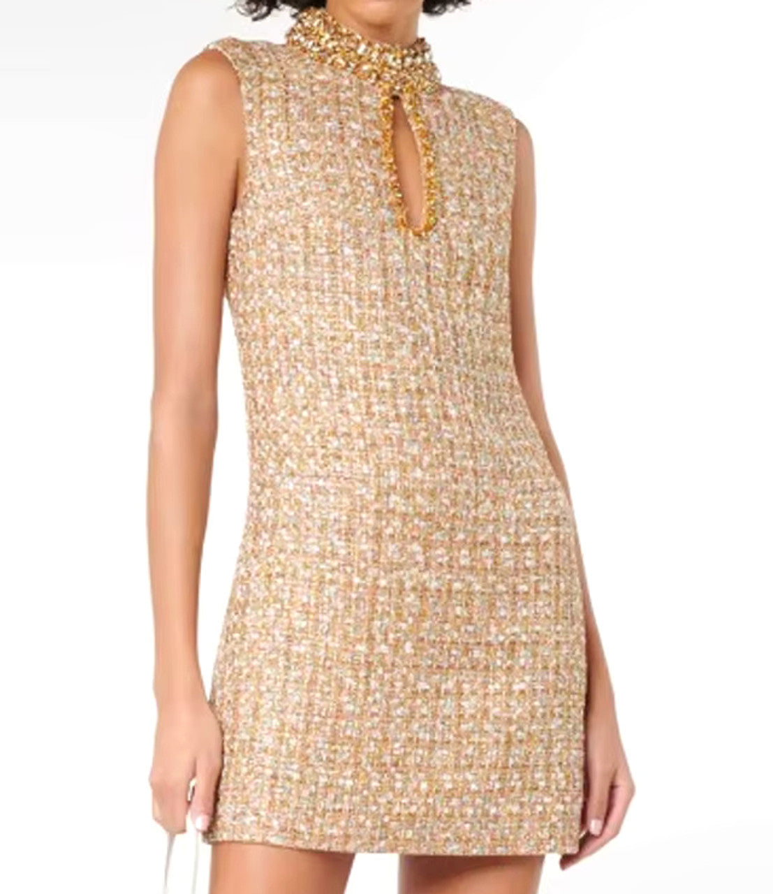 Crystal Sequin Dress Gold