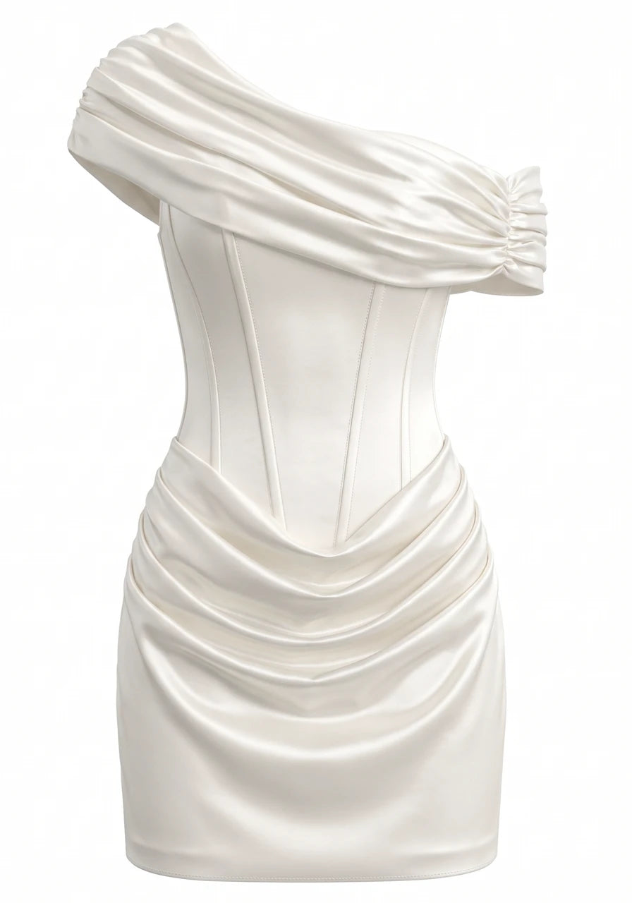 Draped Bardot Corset Dress HV3206