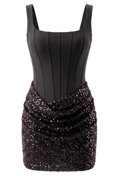 Sequin Draped Corset Dress HV3160