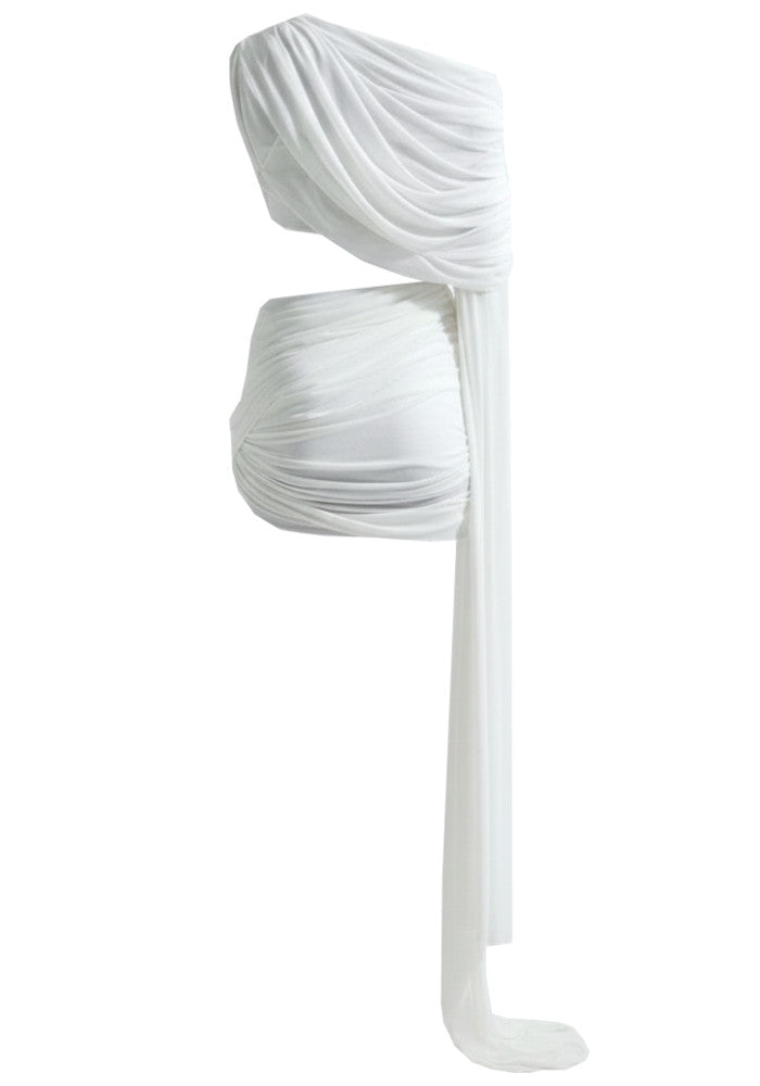 Draped Two Piece Dress White HV2722
