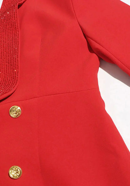 Embellished Backless Blazer Dress