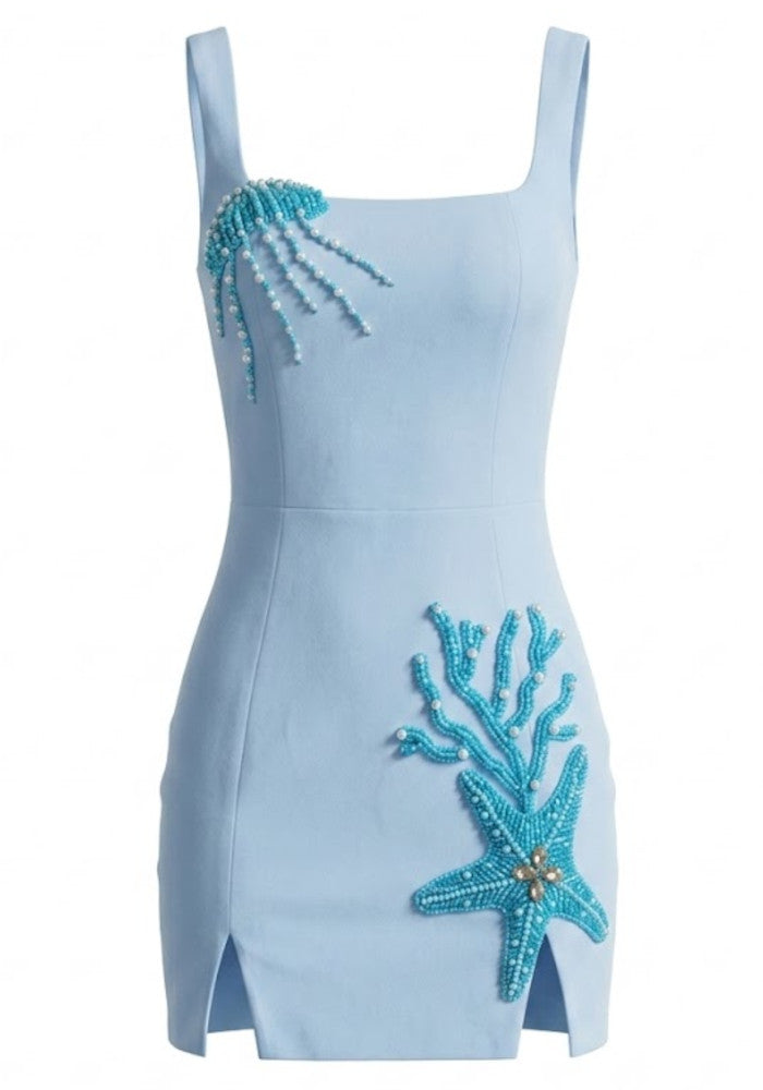 Embellished Star Detail Corset Dress Blue HV3148