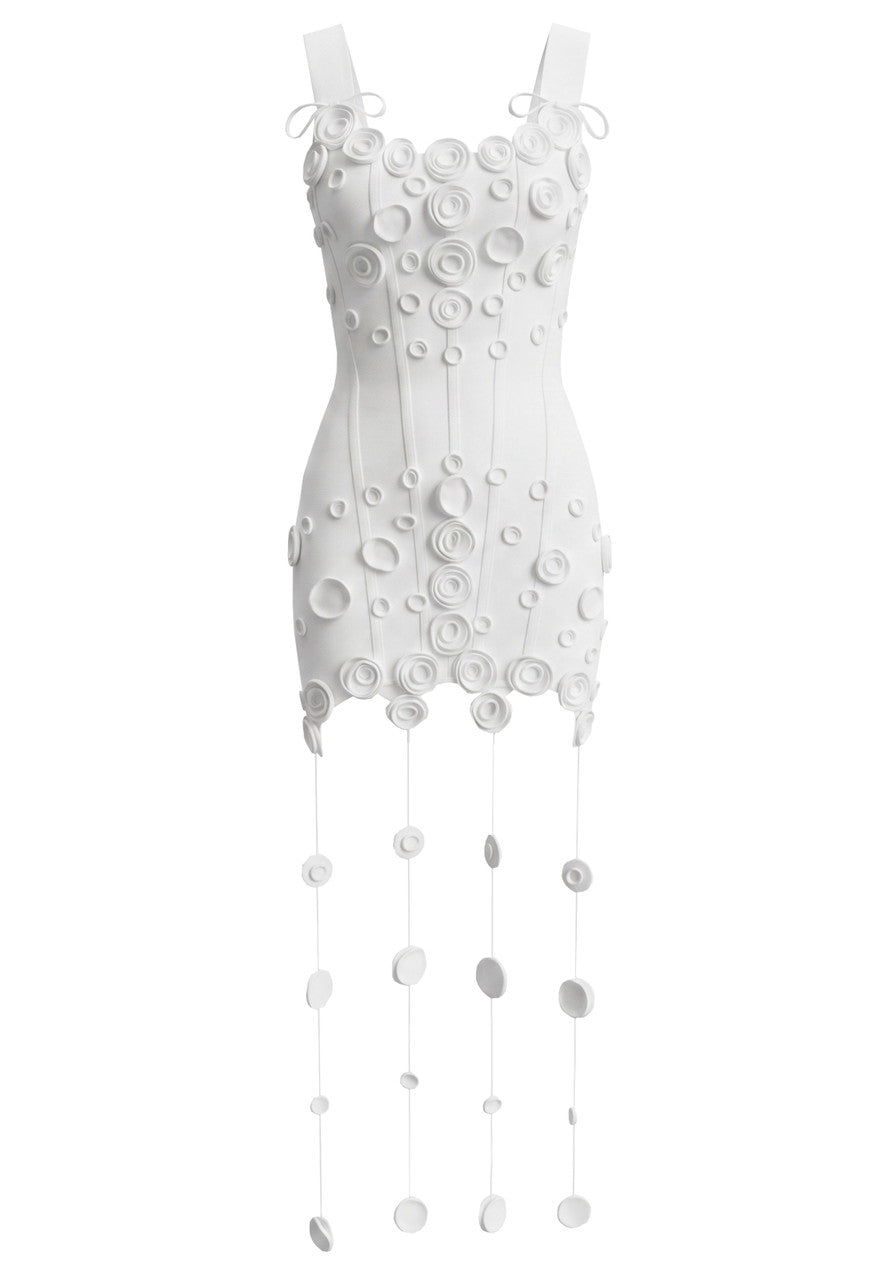 String Detail Structured Dress White HV3097