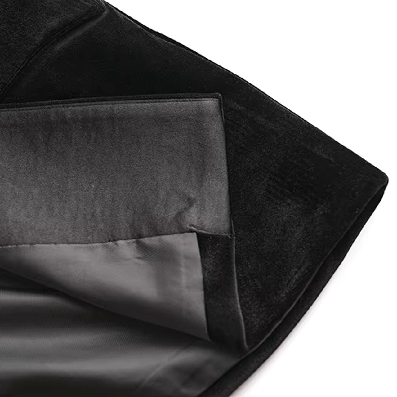 Long Sleeve Feather Velvet Blazer Black