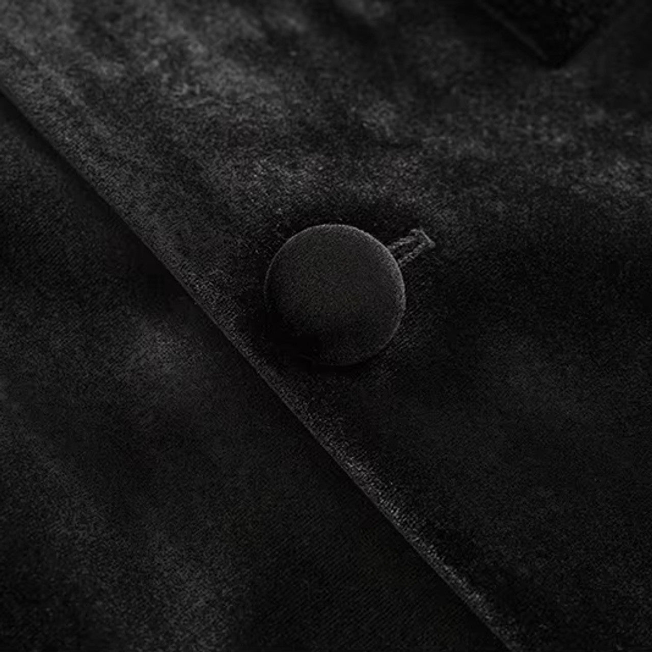 Long Sleeve Feather Velvet Blazer Black