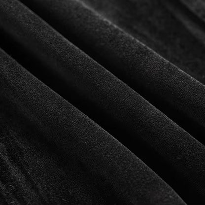 Long Sleeve Feather Velvet Blazer Black