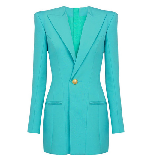 Long Sleeve Concealed Pocket Blazer Dress