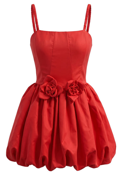 Floral Bubble Dress Red HV3075