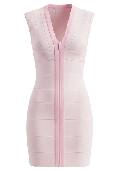 Front Zipper Mini Dress HV3136