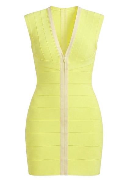 Front Zipper Mini Dress HV3136
