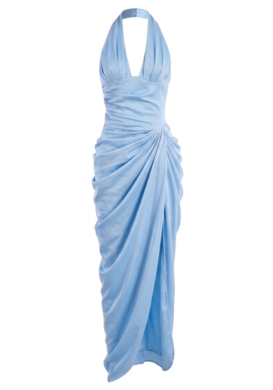 Halter Draped Corset Maxi Dress HV3194