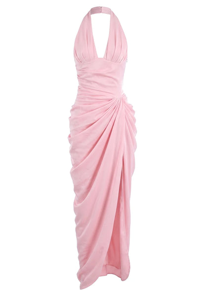 Halter Draped Corset Maxi Dress HV3194