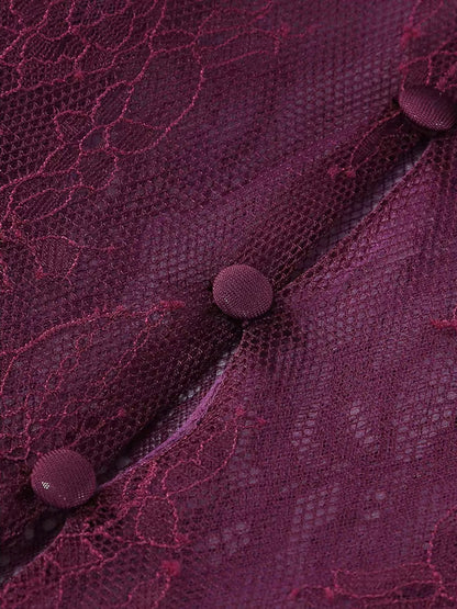 Halter Lace Insert Maxi Dress Plum HV1930