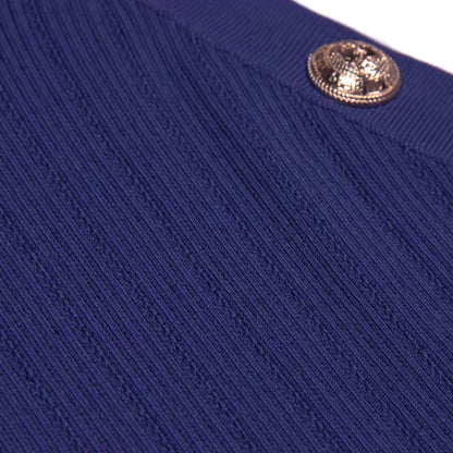 Halter Midi Knitted Dress Blue