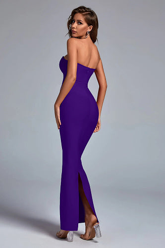 Strapless Bustier Maxi Dress White HV2981