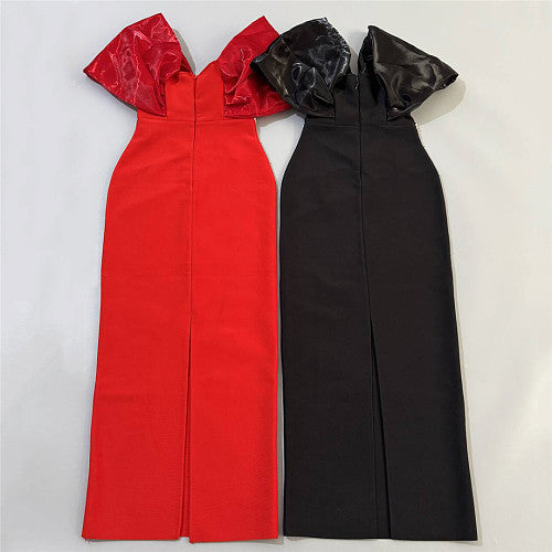 Bardot Crystal Bustier Maxi Dress Black HV2987