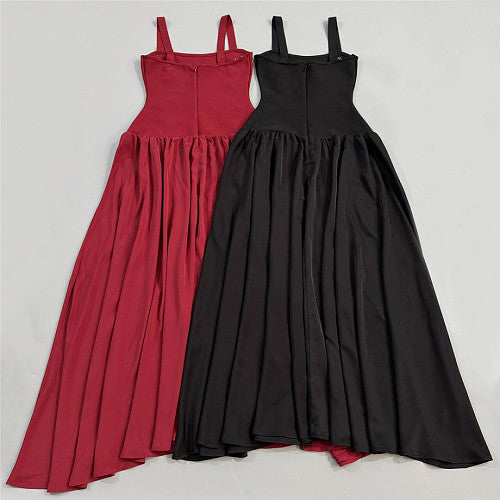 Crystal Embellished A Line Maxi Dress Dark Red HV2988