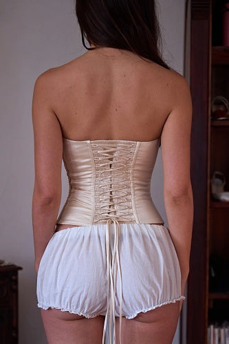 Corset Ruffle Maxi Dress Ivory HV2514
