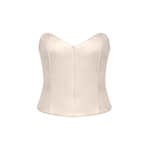 Corset Ruffle Maxi Dress Ivory HV2514