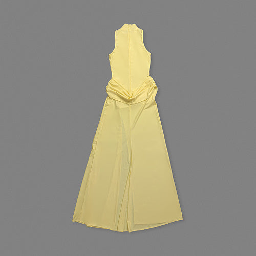 Draped Detail Maxi Dress Yellow HV2650