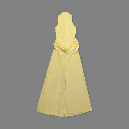 Draped Detail Maxi Dress Yellow HV2650