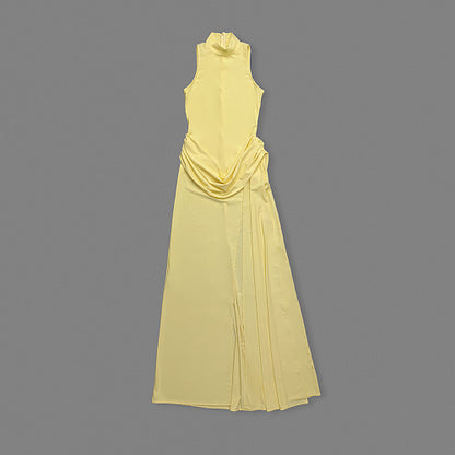 Draped Detail Maxi Dress Yellow HV2650