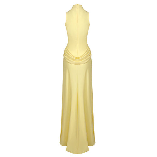 Draped Detail Maxi Dress Yellow HV2650