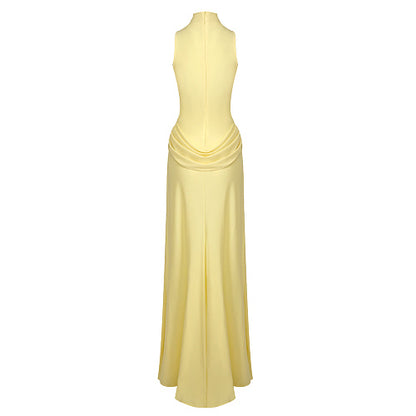 Draped Detail Maxi Dress Yellow HV2650