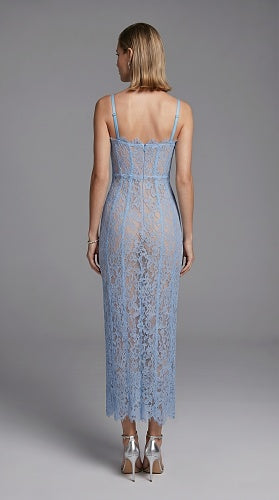 Structured Lace Midi Dress Pink HV3006